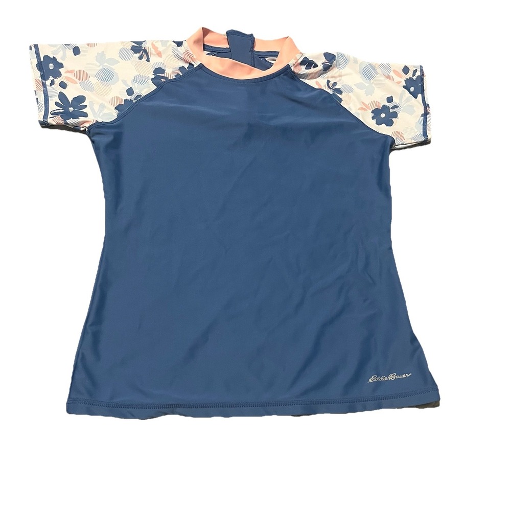 Eddie Bauer Girls Blue‎ Back Zipper  Size Large 14/16 Swim Suit